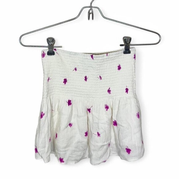 Etiquette White/Purple Floral‎ Skirt With Elastic Waistband 💐 - Picture 1 of 4